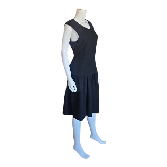 OSCAR DE LA RENTA | Black Wool Silk Cocktail Dress Italy Fall 13 ~ Size 8 - Picture 3 of 7